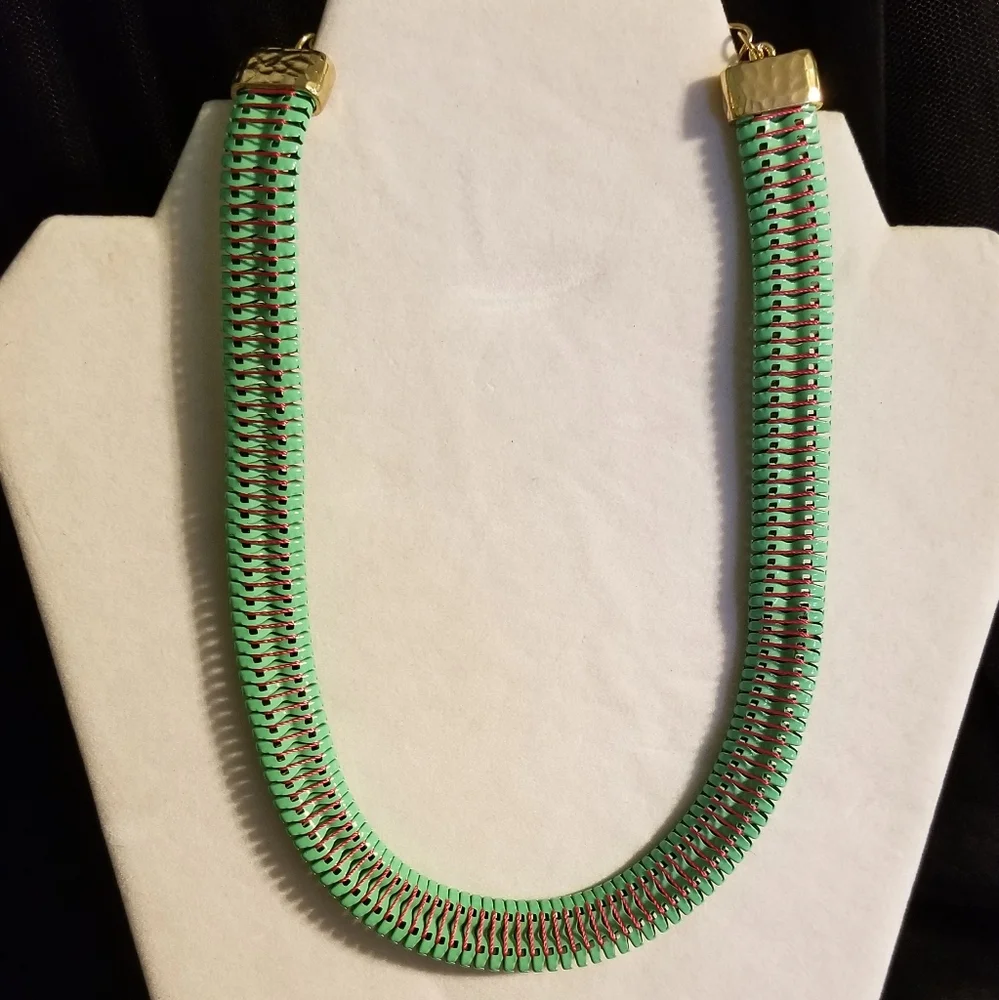 Painted Metal Chain Collar Necklace - Picture 1 of 5
